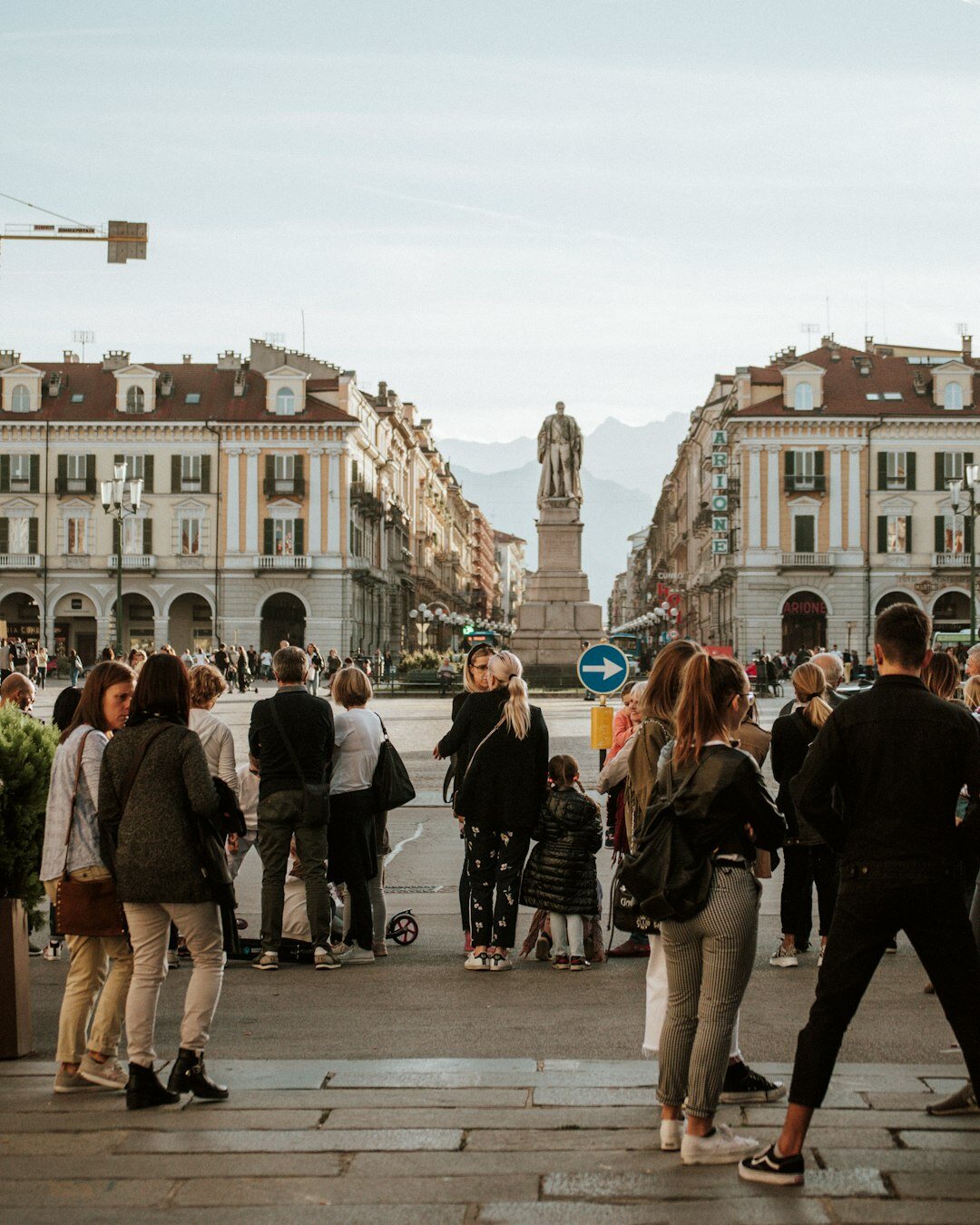 community gathering in square