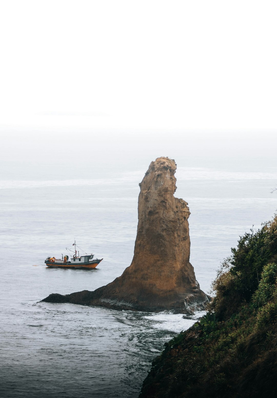 Coastal fishing village on the Chilean Pacific coast