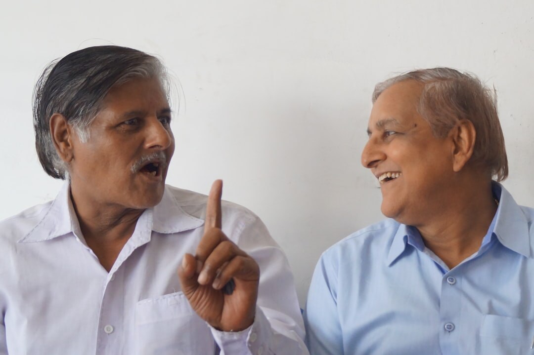 elderly person telling story